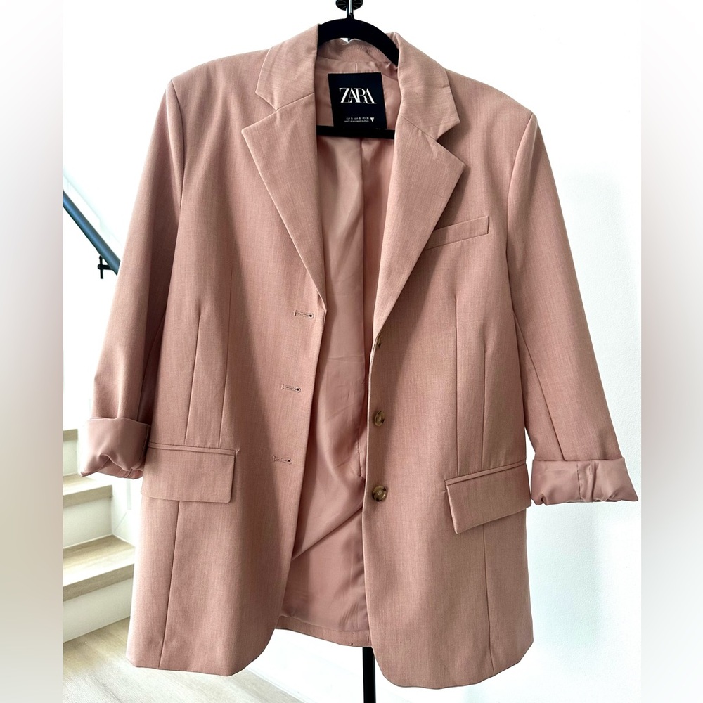 Selling SET♥️New without tags💫 Zara Blush Pink Blazer & Matching Pant Set
